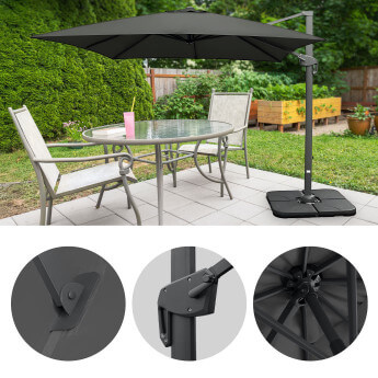 Parasol ogrodowy (pokrowiec w zestawie) Lounge Antracytowy 18