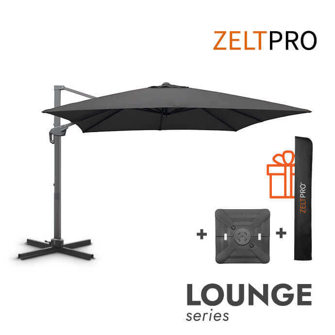 Parasol ogrodowy z podstawą Solid (pokrowiec w zestawie) Lounge Antracytowy 1