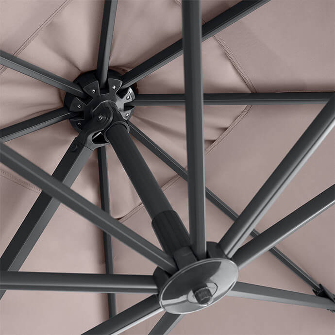 Parasol ogrodowy z podstawą Solid (pokrowiec w zestawie) Lounge Taupe 5