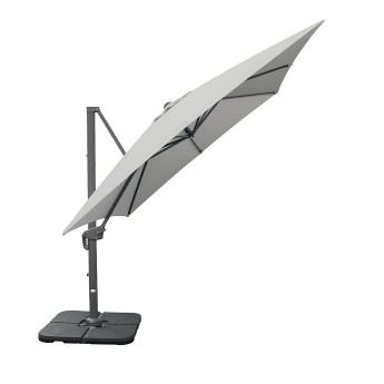 Parasol ogrodowy z podstawą Solid (pokrowiec w zestawie) Lounge Light Grey 11