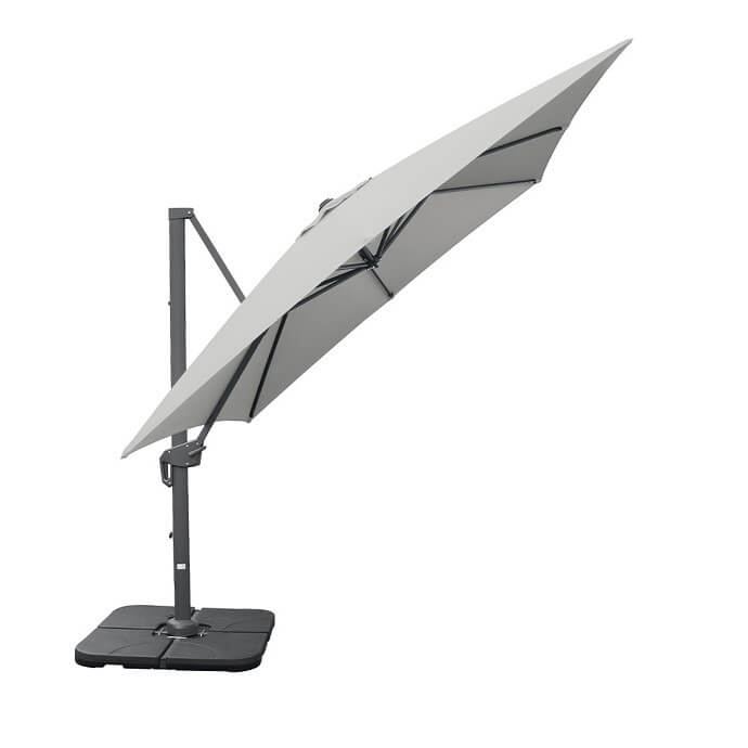 Parasol ogrodowy z podstawą Solid (pokrowiec w zestawie) Lounge Light Grey 11