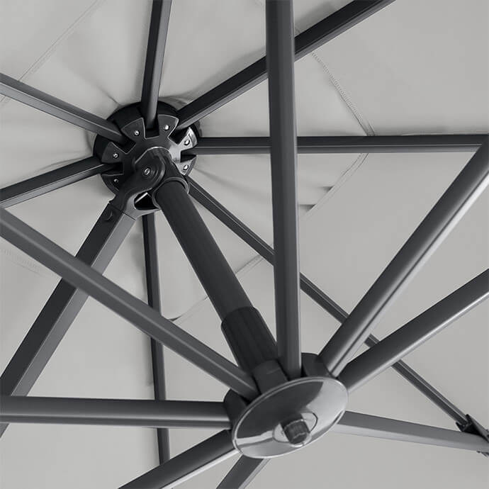 Parasol ogrodowy z podstawą Solid (pokrowiec w zestawie) Lounge Light Grey 6