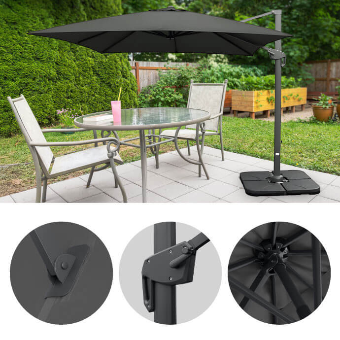 Parasol ogrodowy z podstawą (pokrowiec w zestawie) Lounge Antracytowy 18