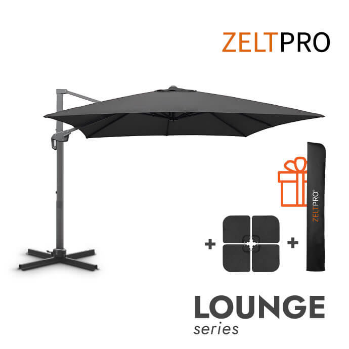 Parasol ogrodowy z podstawą (pokrowiec w zestawie) Lounge Antracytowy 1