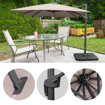 Parasol ogrodowy z podstawą (pokrowiec w zestawie) Lounge Taupe 18