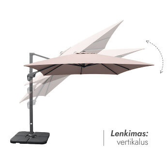 Parasol ogrodowy z podstawą (pokrowiec w zestawie) Lounge Taupe 2