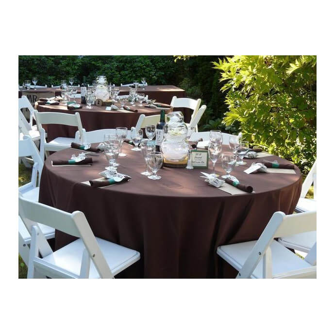 Obrus plamoodporny okrągły Restly brązowy D320 3