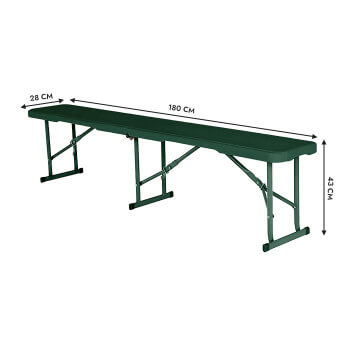 Ławka cateringowa składana 180 cm zielone 2