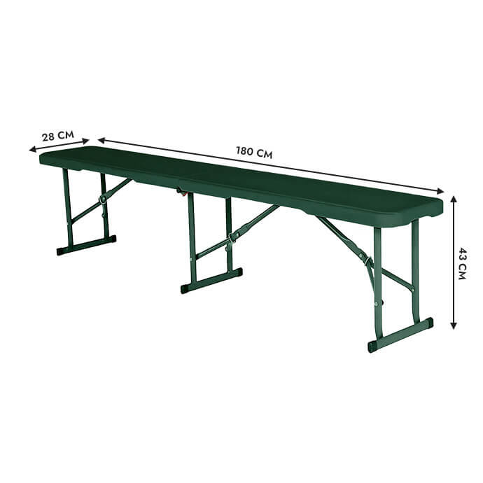 Ławka cateringowa składana 180 cm zielone 2