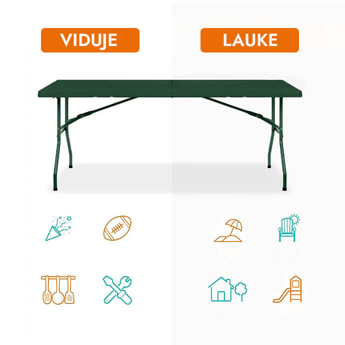 Stół cateringowy składany 150 cm. zielony 5