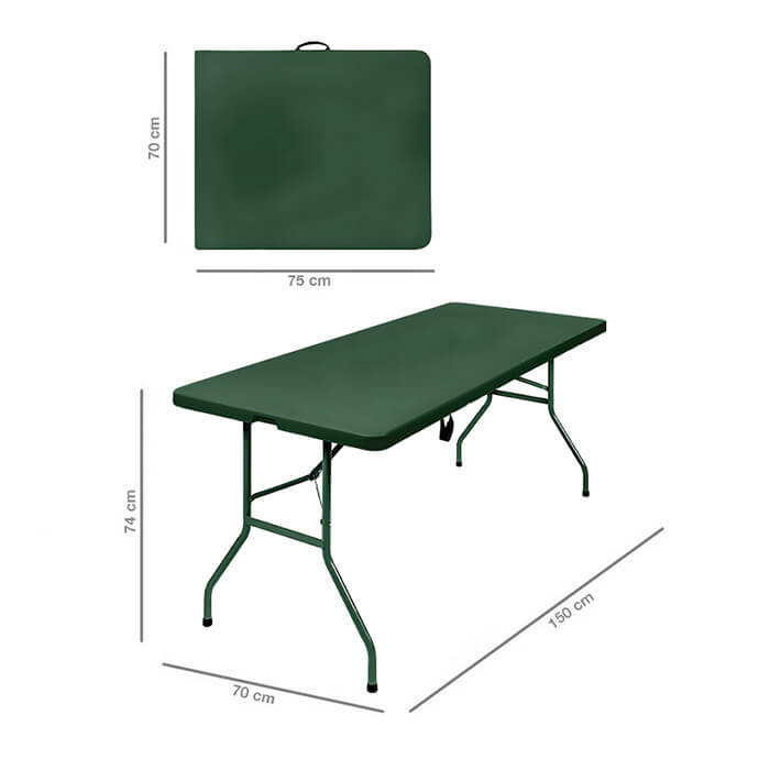 Stół cateringowy składany 180 cm. zielony 4
