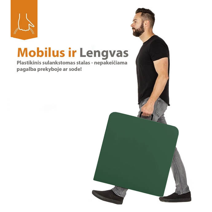 Stół cateringowy składany 180 cm. zielony 6