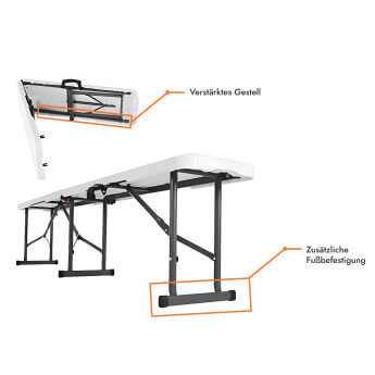 Ławka cateringowa składana 180 cm 4