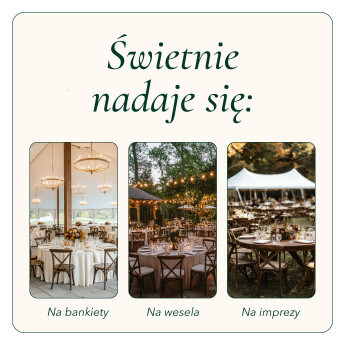 Krzesło rustykalne bankietowe - weselne Boho CrossBack 5