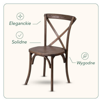 Krzesło rustykalne bankietowe - weselne Boho CrossBack 6