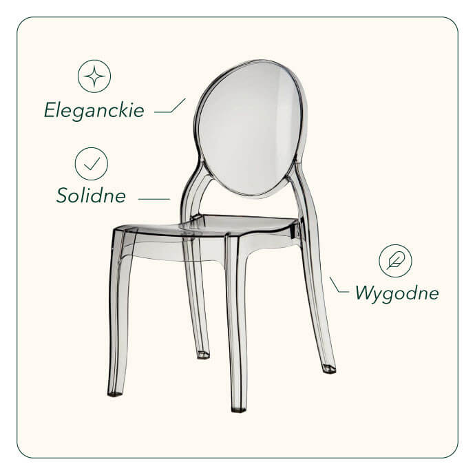 Krzesło bankietowe - weselne transparentne Queen (ghost) 4