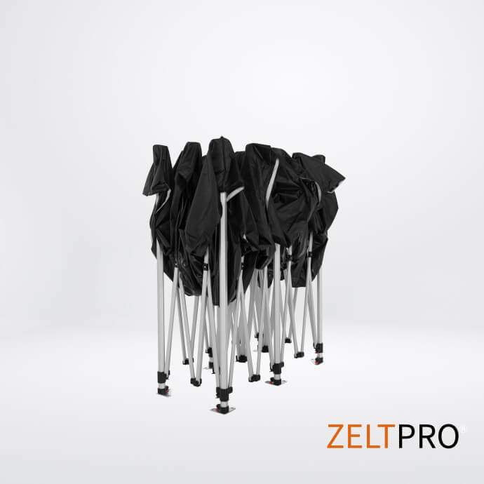 Namiot handlowy - ekspresowy, aluminiowy, 3x6 czarny Zeltpro TITAN 6