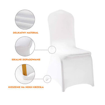 Pokrowiec na krzesło Restly biały 46x56x86 4