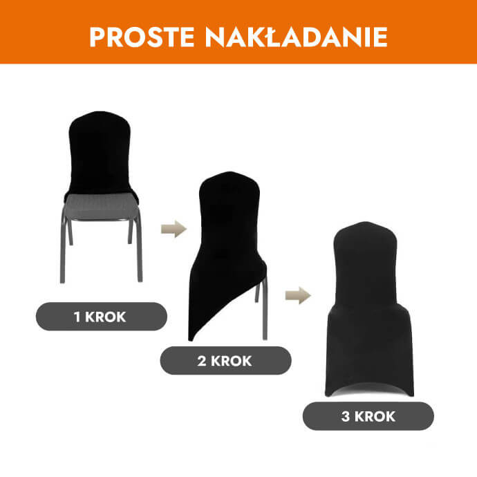 Pokrowiec na krzesło Restly czarny 46x56x86 4