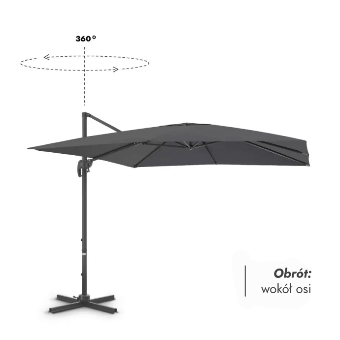 Parasol ogrodowy z podstawą Solid Comfort Antracytowy 3