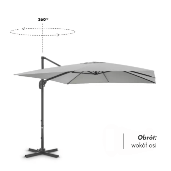 Parasol ogrodowy z podstawą Solid Comfort Light Grey 3
