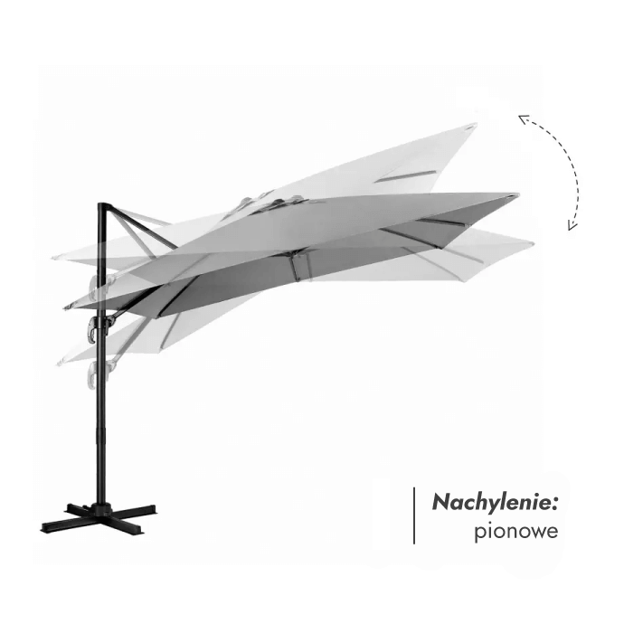 Parasol ogrodowy z podstawą Solid i pokrowiec Comfort Light Grey 2