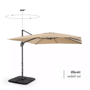 Parasol ogrodowy z podstawą Solid i pokrowiec Comfort Taupe 3