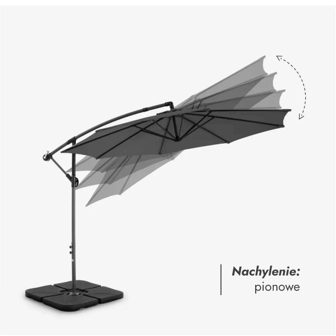 Parasol ogrodowy z pokrowcem Select Antracytowy 3