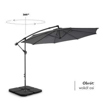 Parasol ogrodowy z pokrowcem Select Antracytowy 2