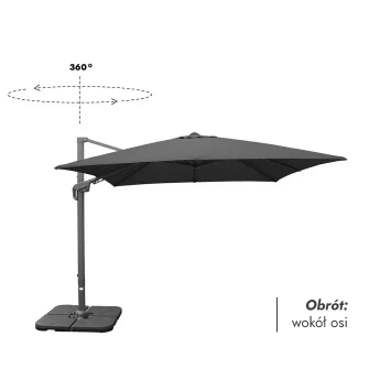 Parasol ogrodowy (pokrowiec w zestawie) Maestro Antracytowy 5
