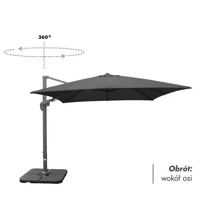 Parasol ogrodowy (pokrowiec w zestawie) Maestro Antracytowy 5