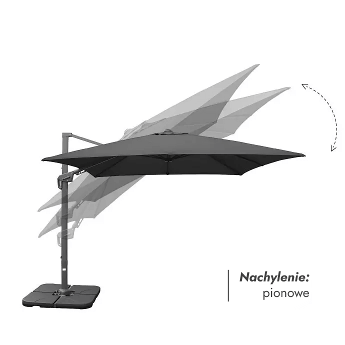 Parasol ogrodowy z podstawą (pokrowiec w zestawie) Maestro Antracytowy 3