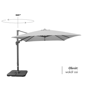 Parasol ogrodowy z podstawą (pokrowiec w zestawie) Maestro Light Grey 5