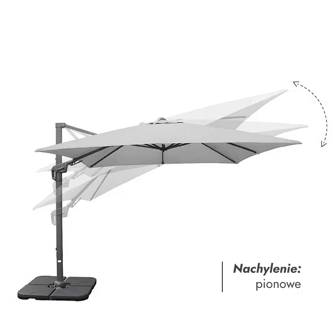 Parasol ogrodowy z podstawą Solid (pokrowiec w zestawie) Maestro Light Grey 2