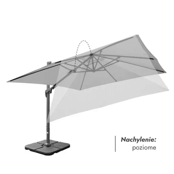 Parasol ogrodowy z podstawą Solid (pokrowiec w zestawie) Maestro Light Grey 4