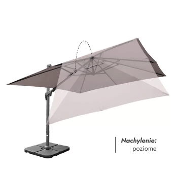 Parasol ogrodowy z podstawą (pokrowiec w zestawie) Maestro Taupe 6