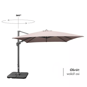Parasol ogrodowy z podstawą (pokrowiec w zestawie) Maestro Taupe 4