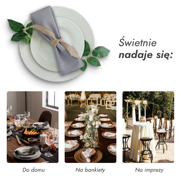 Serwetki materiałowe szare 40x40 (10 szt.) 4