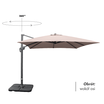 Parasol ogrodowy (pokrowiec w zestawie) Lounge Taupe 3
