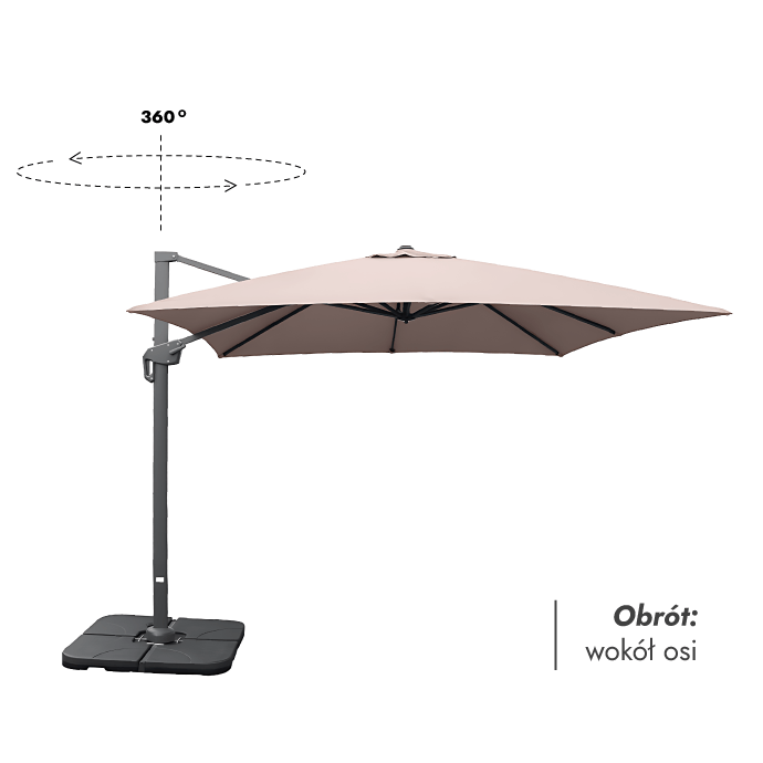 Parasol ogrodowy (pokrowiec w zestawie) Lounge Taupe 3
