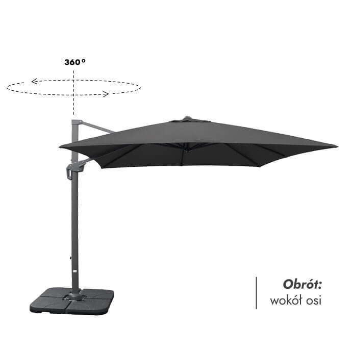 Parasol ogrodowy (pokrowiec w zestawie) Lounge Antracytowy 3