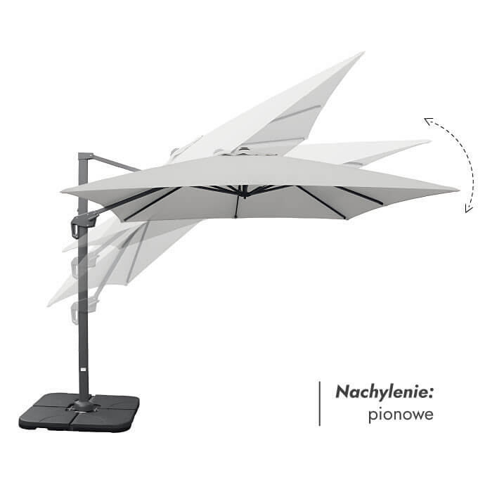 Parasol ogrodowy z podstawą Solid (pokrowiec w zestawie) Lounge Light Grey 2
