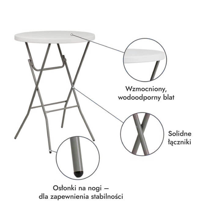 Stolik koktajlowy (cateringowy) D60 7