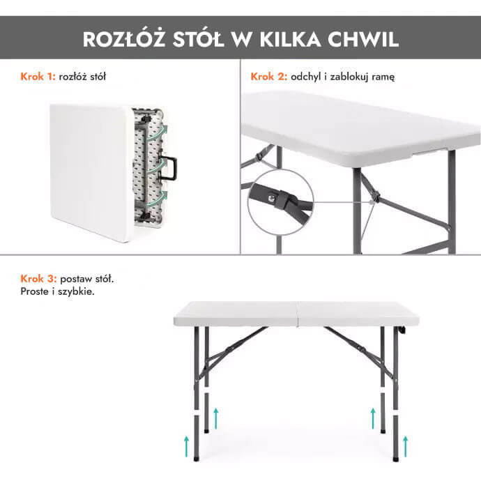 Stół cateringowy składany 120 cm. 2