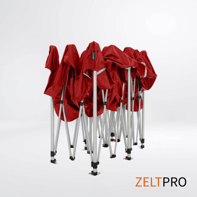 Namiot handlowy - ekspresowy, aluminiowy, 3x6 czerwony Zeltpro TITAN 7