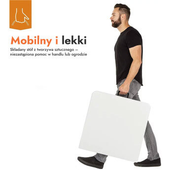 Zestaw cateringowy ogrodowy – stół 180 biały, 6 krzeseł Premium czarne 8