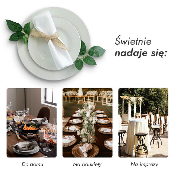 Serwetki materiałowe białe 40x40 (50 szt.) 5