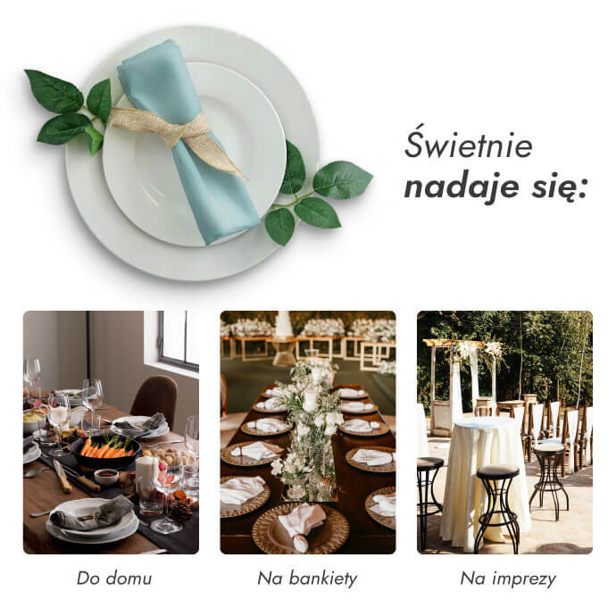 Serwetki materiałowe błękitne 40x40 (50 szt.) 5