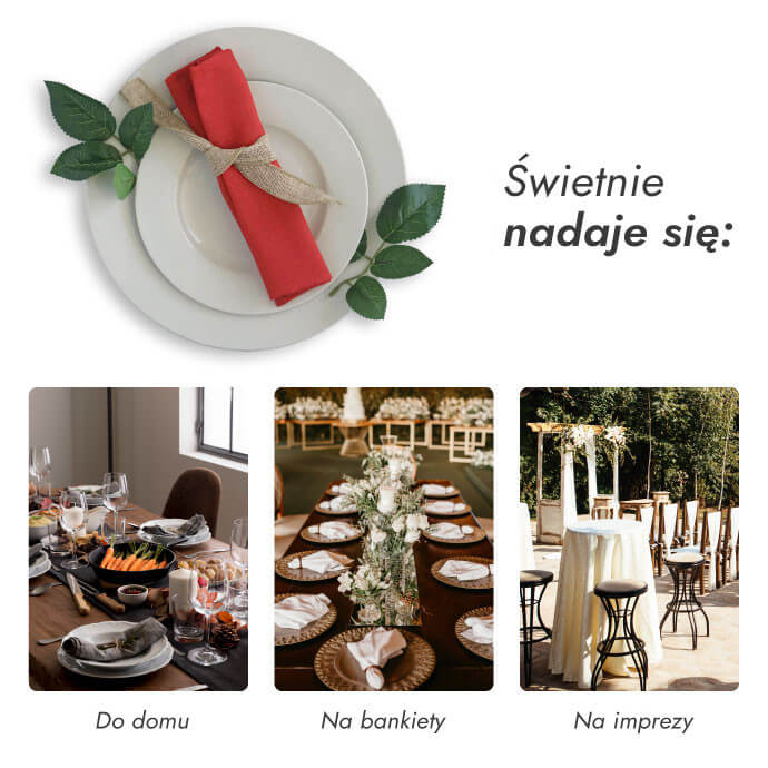 Serwetki materiałowe czerwone 40x40 (150 szt.) 5