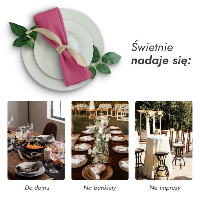 Serwetki materiałowe różowe 40x40 (50 szt.) 5